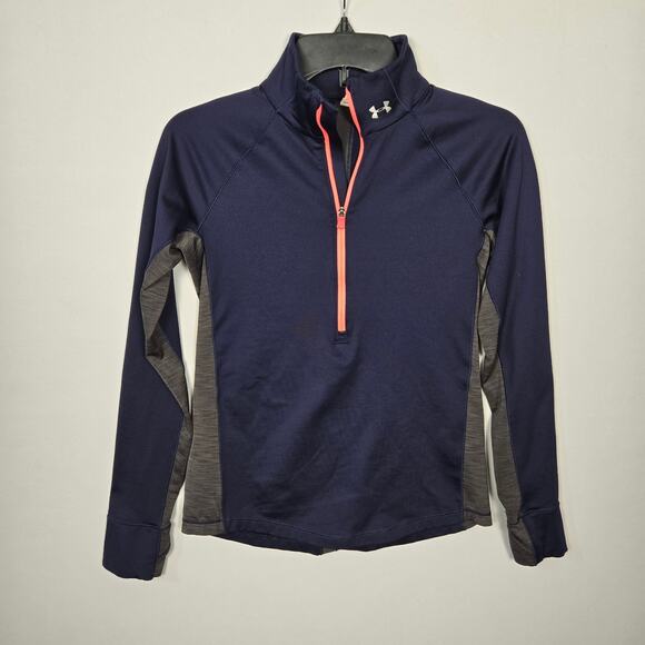 Under Armour Women's Quarter-Zip Pullover, Running Jacket, Navy, Size S/P - Picture 2 of 8